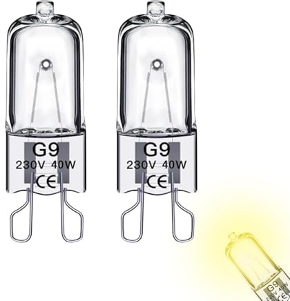Skeadex 2 Stück G9 Backofenlampe 25W 230V, 2700K Warmweiß Glühbirne Backofen bis 300°C Hitzebeständiges, Oven Lampe für Backofen und Mikrowellen (2pcs)