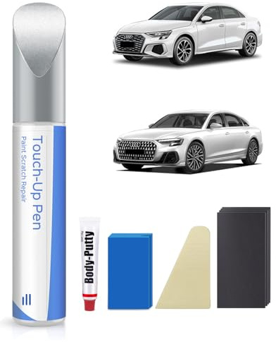 PARTS4EV LY9C Ibis Weiß Ausbesserungsfarbe Kit – Exakte Übereinstimmung für Audi – Ausbesserung von Kratzern und Abplatzungen