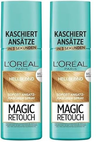 L'Oréal Paris Ansatz-Kaschierspray für stufenlose und natürliche Übergänge, Kaschiert Ansätze bis zur nächsten Haarwäsche, Magic Retouch, Hellblond, 1 x 75 ml (Packung mit 2)