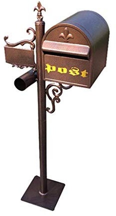 Pole-style Mailbox, Floor-standing Mailbox/decorative Photography Props Decoration Box/outdoor Garden Galvanized Plate Mailbox, Waterproof Letter Box With Lock Design