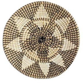 Rattan Wandkorb Dekoration Handgefertigter hängender Wandkorb, Dekor, 35 cm, rund, Seegras, Rattan, geflochtener Korb, Heimdekoration, Tabletts for Schlafzimmer, Wohnzimmer Geeignet für Wohnzimmer