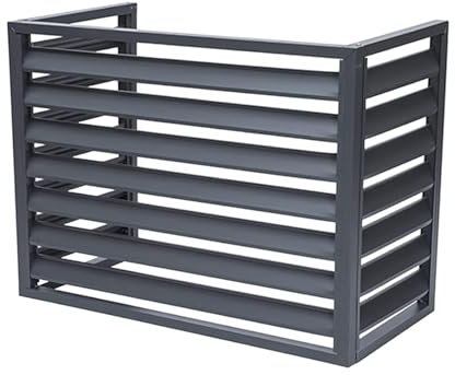 Dnowegas Couverture De Climatisation Extérieure Cache climatiseur exterieur aluminium cache clim exterieur aluminium Cache Climatiseur Exterieur Gris Sans Haut-L100*W50*H70(1.5P)