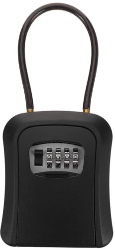 SHINEOFI Boîte De Verrouillage De Clé À Code 4 Chiffres pour Extérieur avec 10 000 Combinaisons Coffre Sécurisé pour Maison Entreprise Écoles Support Mural