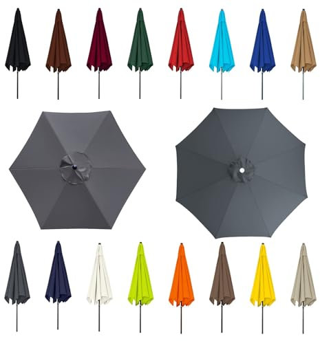 2/2.3/2.5/2.7/3.0/3.5m Cantilever Parasol Top Fabric Cover Sunshade Cloth, Replacement Parasol Canopy, Replacement parasol fabric cover, Non Faded, for backyard, beach, Market Table(Gray,6ribs:2.5m/8.