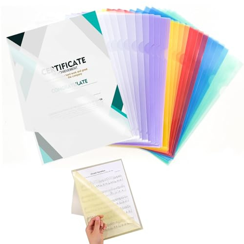 Aktenhülle Dokumentenordner A4,30 Pcs Klarsichthüllen A4 Seitlich Offen 6 Farben Kunststoff Dokumentenhüllen Klarsichthüllen Mappen Ordner zum Aufbewahren für Das Büro Der Schule