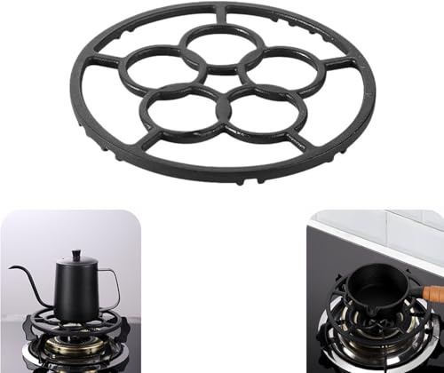 Guanici Moka Pot Gas Stove Stand Stovetop Coffee Makers Stove Stand Gas Ring Reducer Moka Pot Gas Ring Reducer for Supporting Mocha Pots Frying Pans Small Milk Cans Frying Pans（Black）