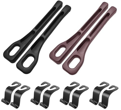 SVOCK 4 pièces de remplissage d'espace de siège et 8 crochets de voiture, accessoires d'intérieur de voiture, boîte de rangement pour sièges de voiture, convient à plus de 99 % des voitures, noir et