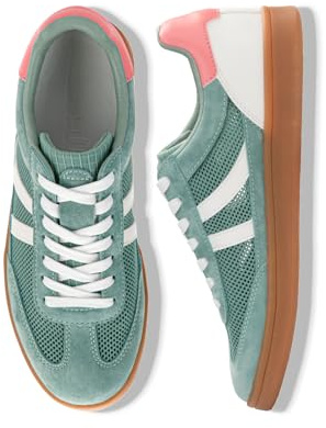 Rosella Carlie Womens Sneakers - Women's Fashion Sneakers with Removable Insole - Stylish and Lightweight Spring Shoes for Women Casual Non-Slip Lace-Up Walking Footwear (Summer Green,9.5)