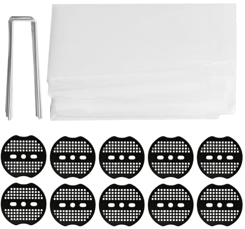 Clear Polythene Sheeting Heavy Duty, 2 x 3 Meter Extra Thick Polythene Plastic Sheeting Waterproof for Gardening Farming Greenhouse Polytunnel Covers Furniture Dust Sheets + 10 Garden Pegs,10 Washers