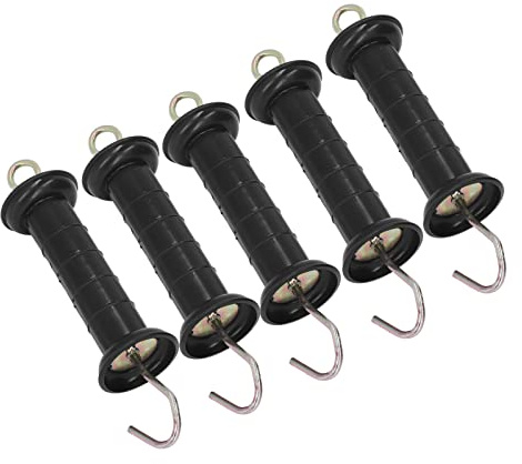 Tomedny Electric Fence Gate Handle, 5PCS Insulated Gate Handle with Metal Hook Heavy Duty for Garden Farm Pasture
