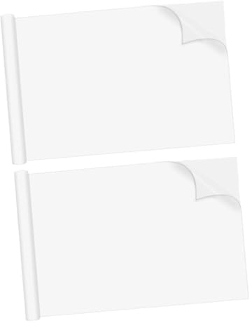 HIAKDOFT Rouleau d'autocollants pour tableau blanc, adhérence électrostatique, effaçable à sec, réutilisable, 2 rouleaux de 30 x 450 cm, pour mur, bureau, école, plans et notes