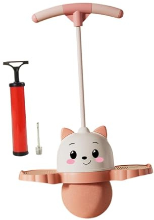 QUXVUIS Tabla de Salto con Bomba de balón, Accesorios para el Disfrute los niños y el fortalecimiento su Capacidad Equilibrio al Aire Libre, en Jardines, Tabla, Rosa