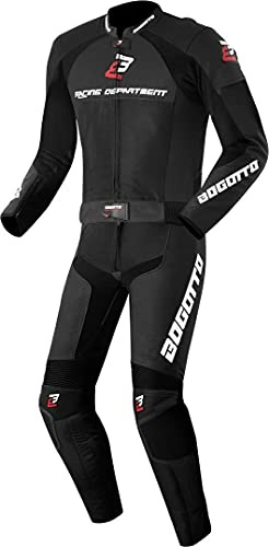 Bogotto Losail 2-Teiler Motorrad Lederkombi, schwarz, 52