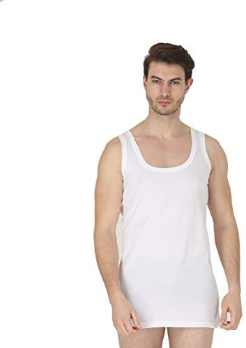 Pack of 3 Mens 100% Cotton Singlet Vests Underwear (XXLarge, White)