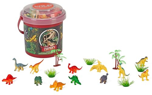 Wild Republic Adventure Bucket Mini Dinosaurier, Geschenk für Kinder, Sandspielzeug mit Spielzeugfiguren, Sensorisches Spielzeug