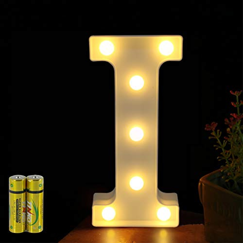 HONPHIER® Buchstaben Lichter Alphabet Lampe LED Brief Beleuchtung Buchstabe Licht Beleuchtete Buchstaben Nachtlichter Dekoration für Geburtstag Party Hochzeit Kinderzimmer (I)