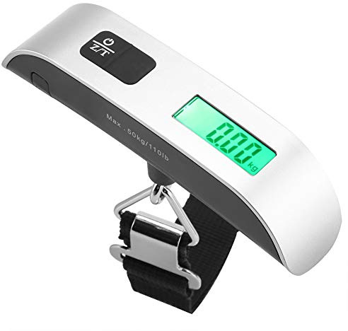 Tragbare Digitalwaage, Gepäckwaage Tragbare Digitalwaage Elektronische Mini-LCD-Digital-Elektronik-Hängewaage Tragbarer Haken Waage max.Laden Sie 50 kg