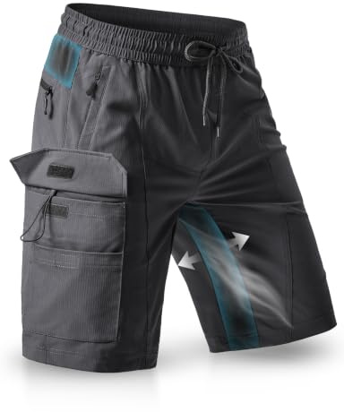 Wespornow Bermuda Homme avec 5 Poches, Sport Séchage Rapide Pantalon Court de Sport Extérieur Stretch Fonctionnels Travail randonnée Trekking