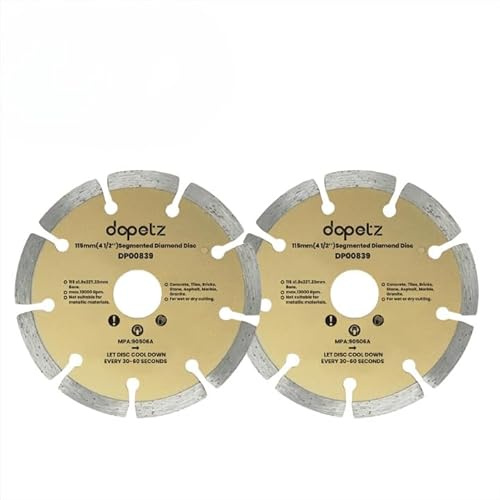 Dapetz ® 2 x Stone Cutting Disc 115mm 4.5 Diamond Blade for Angle Grinder Cutting Disc for Cutting Stone Brick Concrete Asphalt Marble Granite