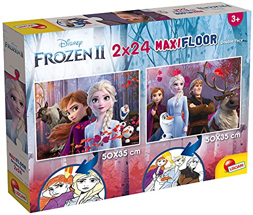 Liscianigiochi 86580 Disney Supermaxi 2 x 24 Frozen Puzzle für Kinder, Mehrfarbig