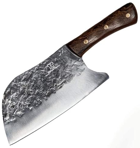 Küchenkompane – rustikales Hackmesser mit Griff aus Ebenholz | Profi Küchenmesser | Kochmesser geschmiedet & handgefertigt aus Edelstahl | ausbalanciert, rostfrei & scharf | Designed in Germany