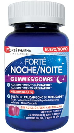 Forté Noche Gummies es un complemento alimenticio elaborado a base de melatonina, GABA y reforzado con 4 plantas: amapola de California, valeriana, melisa y tila.