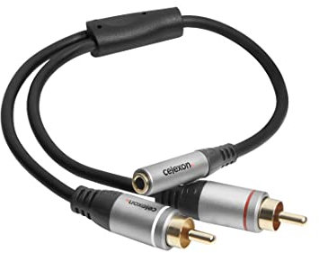 celexon Professional Line RCA-to-Jack Y-Adapter | 2 to 1 | 0.25m