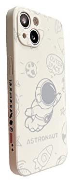 Yonds Queen für iPhone 11 Niedliches Hülle, Cool Cartoon Astronaut Space Mond Design Stilvoll Stoßstange weiches TPU rutschfeste Stoßfeste Schutzhülle (iPhone 11, Fly Weiß)