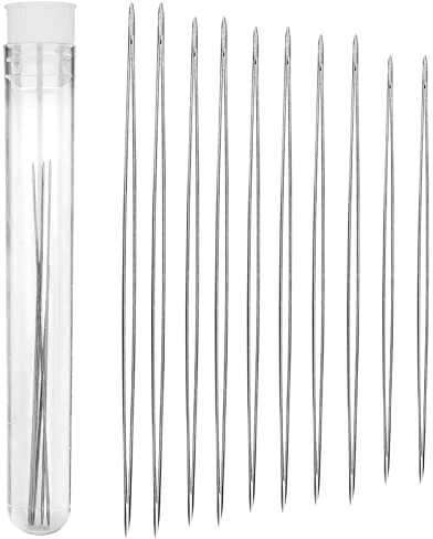 Perlennadeln zum Auffädeln von Perlen Nadel 10 Stück Edelstahl Perlennadel Große Auge Bead Nadeln für Schmuck Kleine Perlen Handwerk