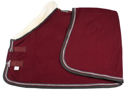 WAGNER Fleece Abschwitzdecke mit Fellkragen (Bordeaux, 135)