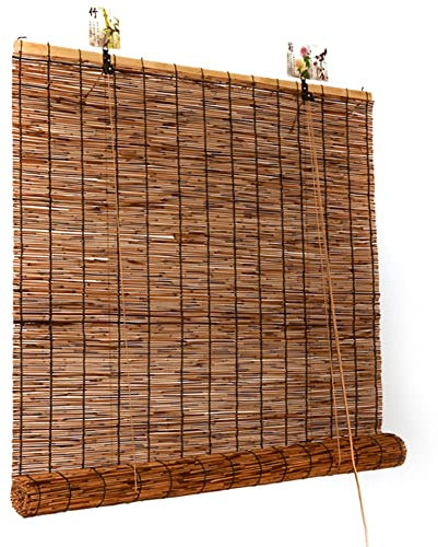 Outdoor Rollo Wetterfest,Bambusrollo Aussenbereich,Rollo Bambus Für Balkon,Schilfrollo Schilfvorhänge,Sonnenschutz Sichtschutz Rollo Seitenzugrollo,Raumteiler Faden Vorhang Deko Für Fenster Und Türen