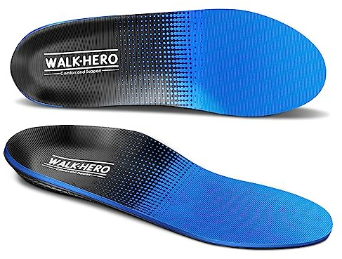 Plantar Fasciitis Pain Relief Insoles with High Arch Support, Orthopedic Shoe Inserts, Relieve Fatigue for Flat Feet and Feet (Men 7-7 1/2 | Women 9-9 1/2, Blue)
