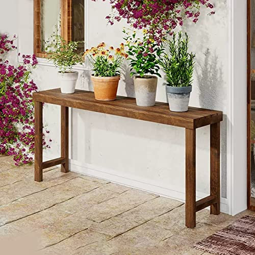 Supporto per Fiori in Legno per Esterni Supporto per Vasi da Fiori Multistrato Ripiano per Scale da Balcone Supporto per Piante Verdi da Giardino (S : 80x25x55cm)