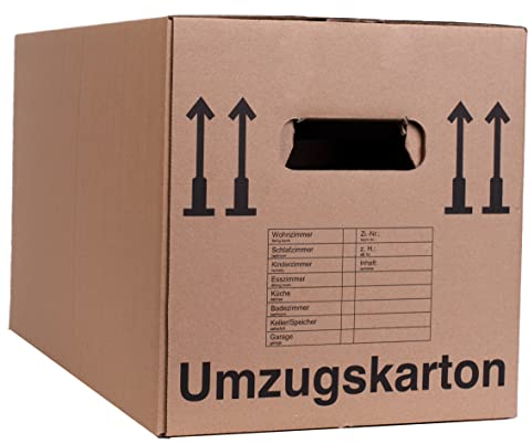 10 x Umzugskartons Kartonplus 2-wellig doppelter Boden in Profi Qualität 600 x 328 x 340 mm (belastbar bis 40 kg)
