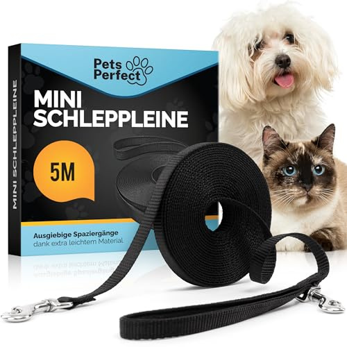 Pets Perfect Laisse de 5 m – Laisse Ultra légère pour Petits Chiens et Chats – pour Chat – Parfaite pour Chiens, Chats et Chiots (5 m)