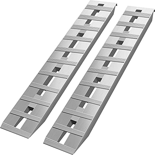 VEVOR Aluminum Ramps, 6000 lbs, Heavy-Duty Ramps with Top Hook Attaching End, Universal Loading Ramp for Motorcycle, Tractor, ATV/UTV, Trucks, Lawn Mower, 60 L x 12 W, 2Pcs