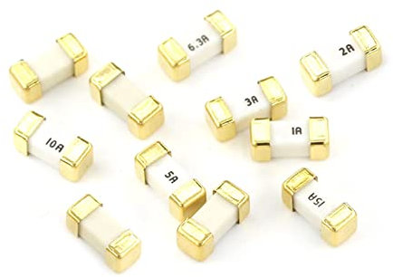 MEFOAR 10 Teile/los Gold und Silber 1808 125V 250V AC 451 SMD flinke Sicherung 2410 Sicherungshalter 3A 3,15A 3,5A 4A 5A 6,3A 7A 8A 10A 12A 15A 20A (Color : 0.5A, Size : 1808_10PCS)