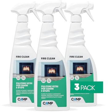 CAMP FIRE CLEAN, Pulitore concentrato per vetroceramica, termocamini, camini e stufe 3x750ml