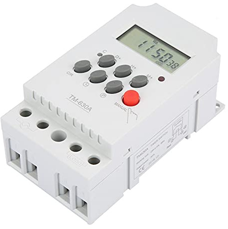 TM630A 12 V DC Mini LCD Digital Timer Schalter Zeitrelais Mikrocomputersteuerung Power Timer Schalter für Werbelichtkasten/Straßenlaterne/Ofen/Rundfunkgeräte (AC220V)