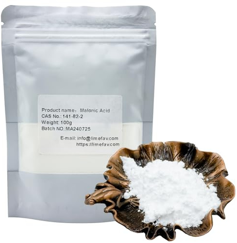 LimeFav Malonic Acid, Propanedioic Acid, Carboxyacetic Acid, CAS NO.:141-82-2(100g/0.22lb/3.53oz)