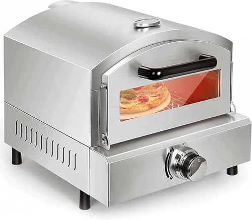 ERSDM Pizza Oven,Portable Electric/Propane Pizza Oven,Indoor/outdoor Gas Pizza Oven,Stainless Steel Pizza Maker,for Home Restaurant,Backyard Camping (Size : Gas)