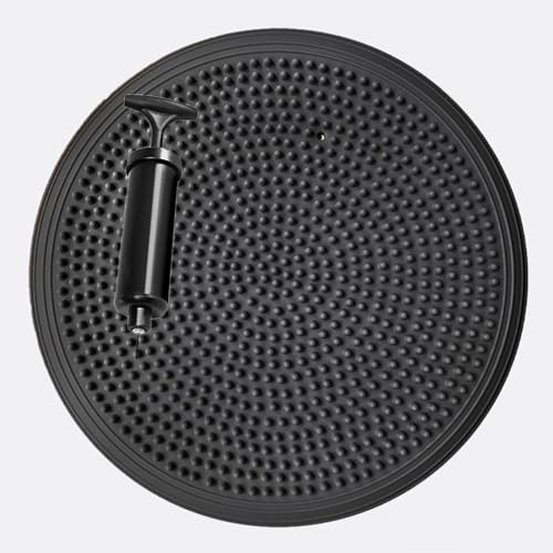 Wobble Balance Cushion Non-Slip Inflatable Board-with-Wiggle Seat to Improve Sitting Posture-Pump-for Core Training-Fitness- Exercise-Posture-Agility-Gym-Workouts-Yoga（Black）