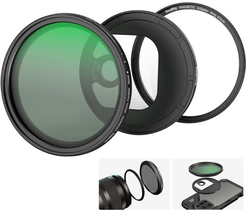 SMALLRIG 67mm Magnetic Variable ND2-ND32 Filter Kit (1-5 Stops) With T Mount Ring for Phone/Camera - No X Cross HD Optical Glass - 4725