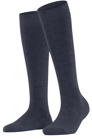 FALKE dam knästrumpor Family W KH hållbar bomull lång enfärgad 1 par, blå (Dark Blue Melange 6688) ny – miljövänlig, 35–38, Blå (Dark Blue Melange 6688) ny – miljövänlig, 35-38 EU