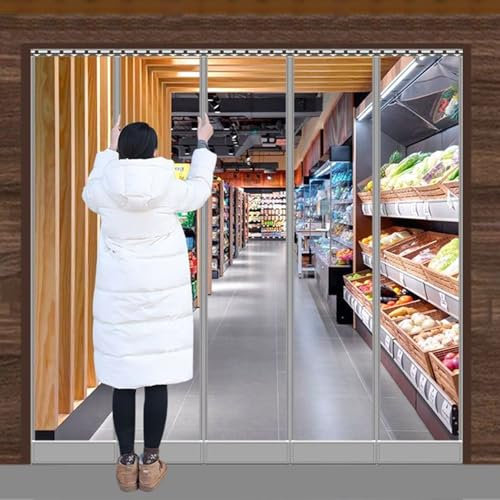 Streifenvorhang pvc lamellenvorhang Kunststoff Streifen Türvorhang, Kommerzielle Transparente Terrassentür Jalousien Für Vertikale Schiebetüren, Wasserdichte Ersatz PVC Tür Für Gartenpavillons(WxH 40x