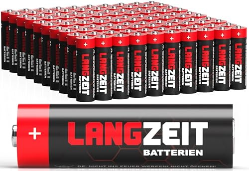 Langzeit Batterien AA 100 Stück Premium Mignon LR6 Alkaline Batterie 1,5V