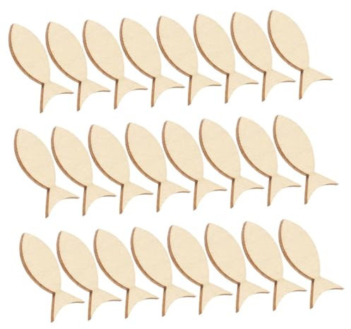 Lurrose 50stücke Holzfische Zum Basteln Holzausschnitte Unfertige Fischformen Blanke Holztiere Für Diy-projekte Meer-motiv Strand-dekoration Nautische Wanddekoration