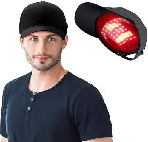 HLMNAKE Casquette pour la repousse des cheveux, Irradiation de lumière rouge et bleue, augmente l'activité des follicules pileux, soins capillaires anti-chute de cheveux