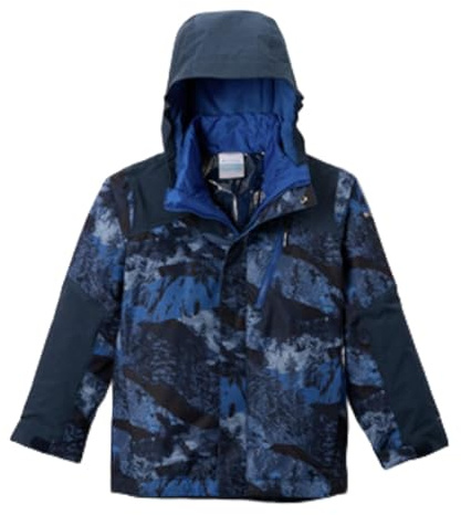 Columbia Youth Whirlibird III Interchange Jacket, Mountain Blue Cascades/Collegiate Navy, Medium