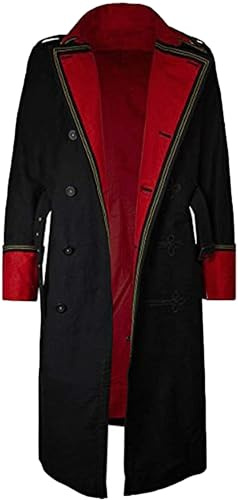 PROMENADE CHIC Ikonisk 40K Imperial Commissar svart lång vinter trenchcoat, Svart – 40k Commissar bomullskappa, L